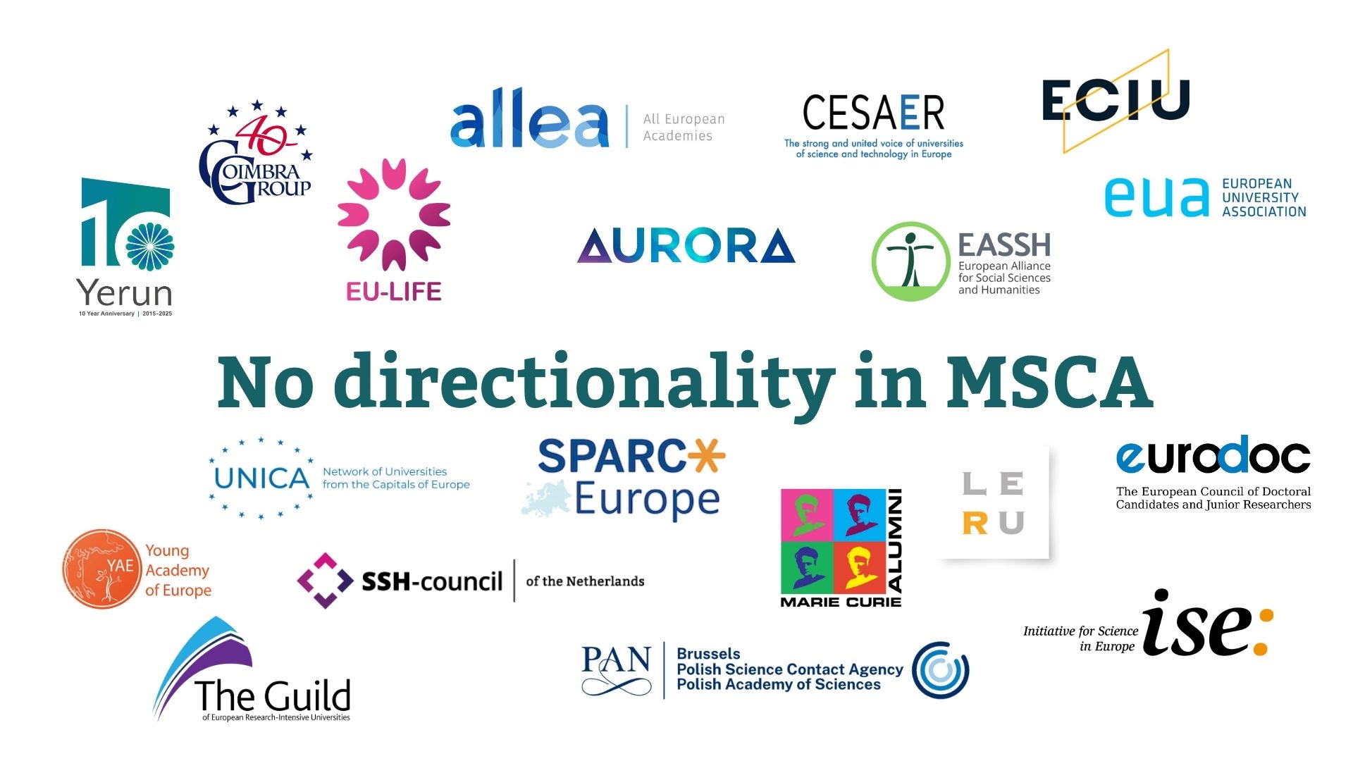 No directionality in MSCA. Joint statement on the proposed introduction of directionality in the draft MSCA Work Programme 2026-2027.