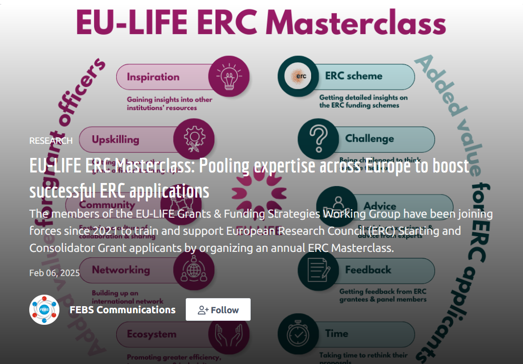 EU-LIFE ERC Masterclass in a FEBS article