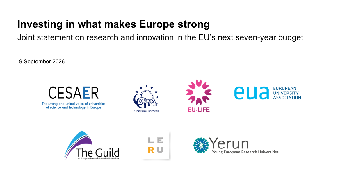 Investing in what makes Europe strong. Joint statement on research and innovation in the EU’s next seven-year budget 
