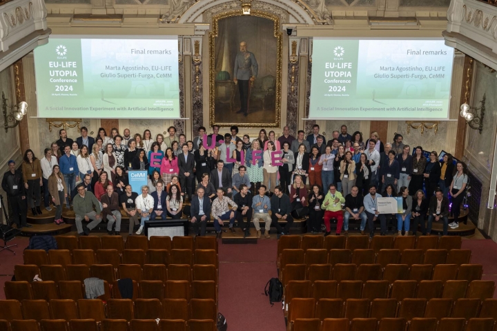 Group photo of the event "event EU-LIFE UTOPIA Conference 2024: A Social Innovation Experiment with Artificial Intelligence", Vienna, 2024